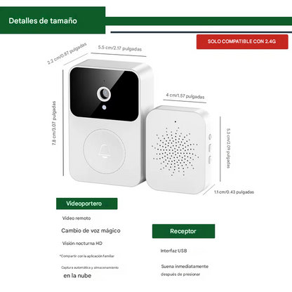 Timbre Inteligente Con Cámara y Altavoz