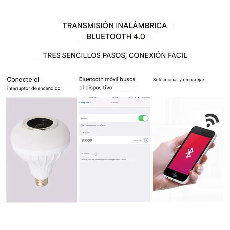 Bombillo Multifuncional con Altavoz Bluetooth