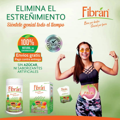 Fibrán 500g + Sobres Gratis – Fibra con Prebióticos, Probióticos y Frutas